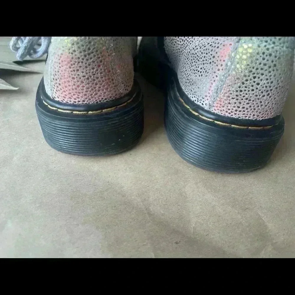 Doc Martens Shiny Rainbow Suede Boots Size 1